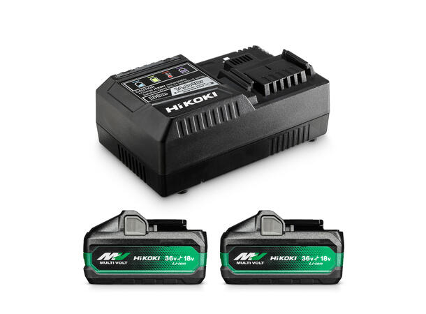 Hikoki Batteripakke 18/36V Multivolt 2 x Battert 18V (8,0Ah) / 36V (4Ah)